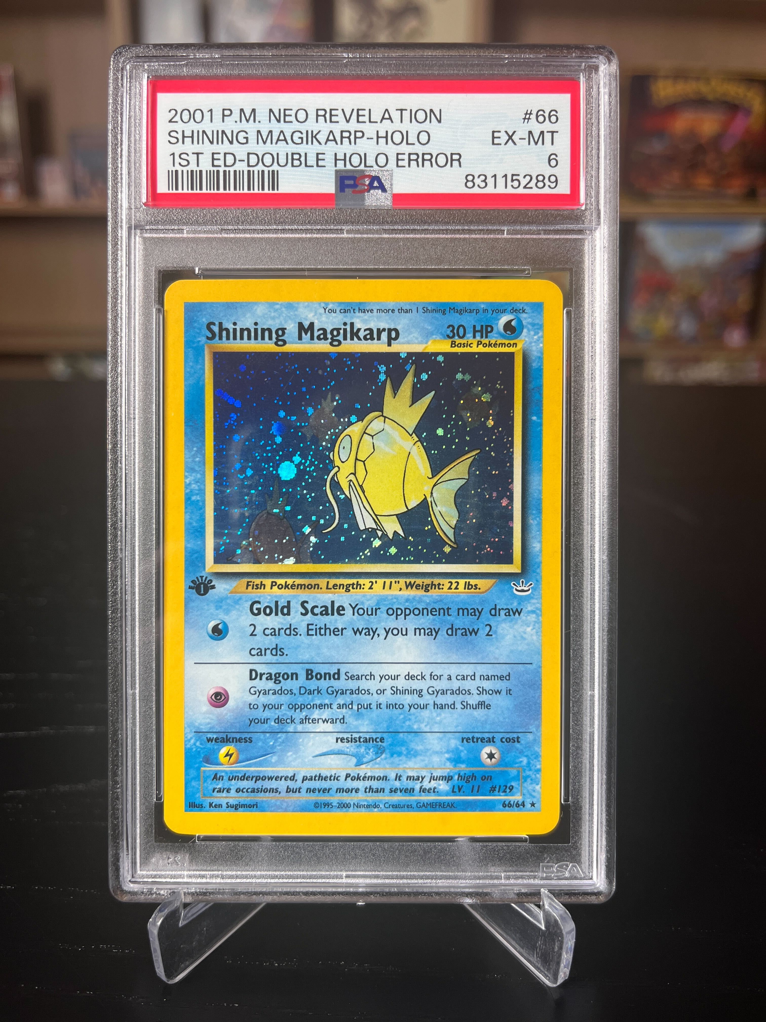 Shining Magikarp PSA 6 Double Holo Error