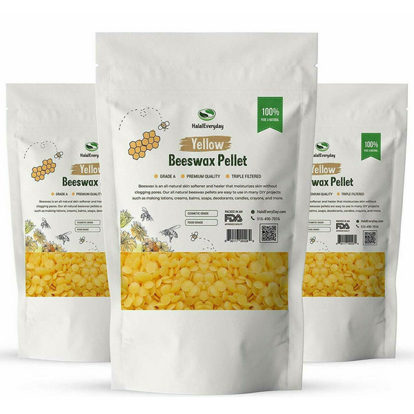 Hyoola Yellow Beeswax Pellets - 100% Natural - Premium Cosmetic Grade -  Pure Beeswax Pellets - 1 Pound - Triple Filtered Easy Melt Bees Wax  Pastilles