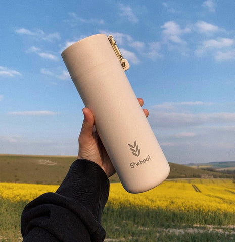 sustainable eco reusable water bottles insulated bamboo S’wheat bottle