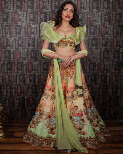 The embroidered green lehenga – Archana Kochhar India