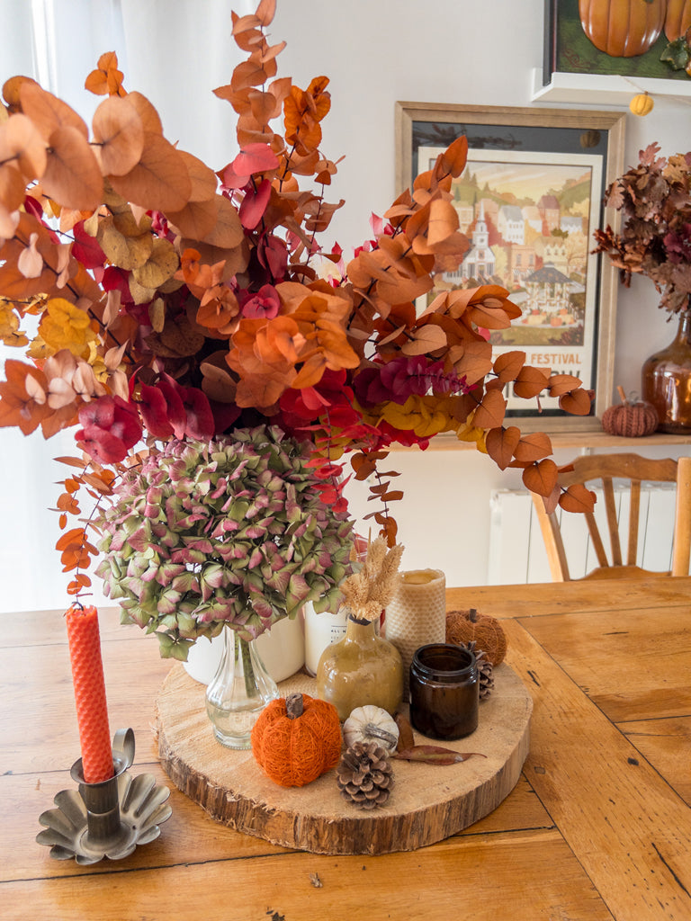 Centre de table douillet pour l'automne