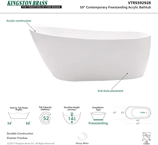 kingston brass freestanding tub