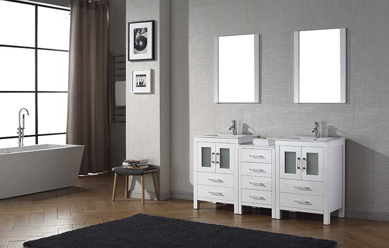 Virtu Usa Dior 66 Double Bathroom Vanity Set In White