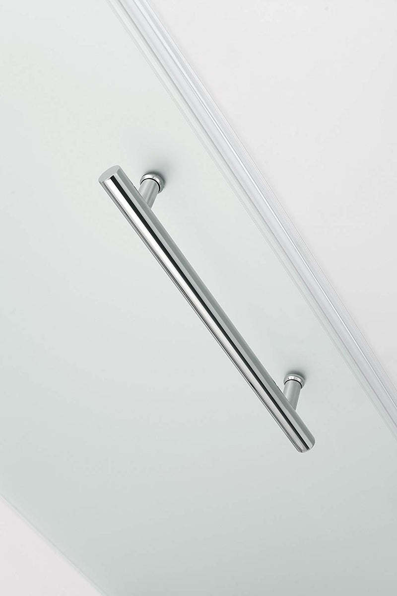 Aston Belmore GS 44.25 in. to 45.25 in. x 72 in. Frameless Hinged Shower Door with Frosted Glass and Glass Shelves in Chrome 4