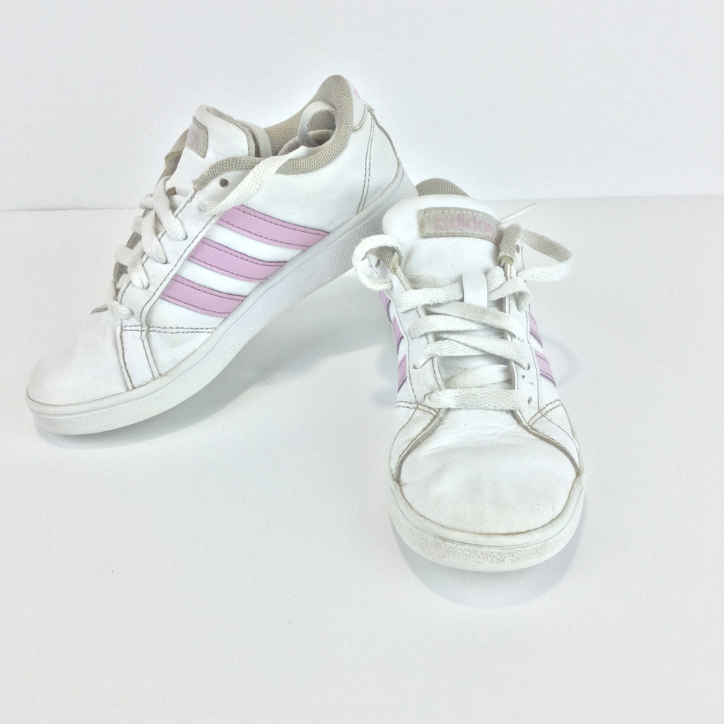 white with pink stripe adidas