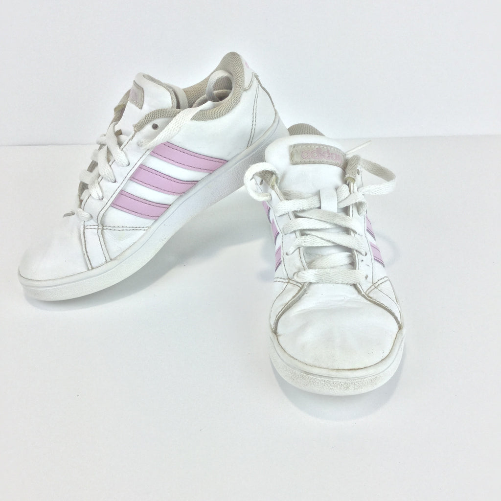 black adidas shoes with pink stripes