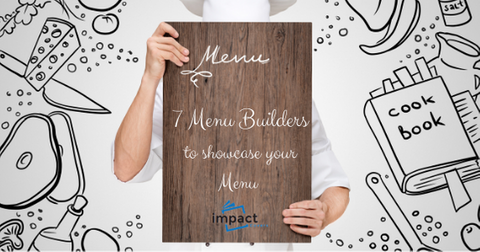 Menu template image of a chef holding a wooden menu