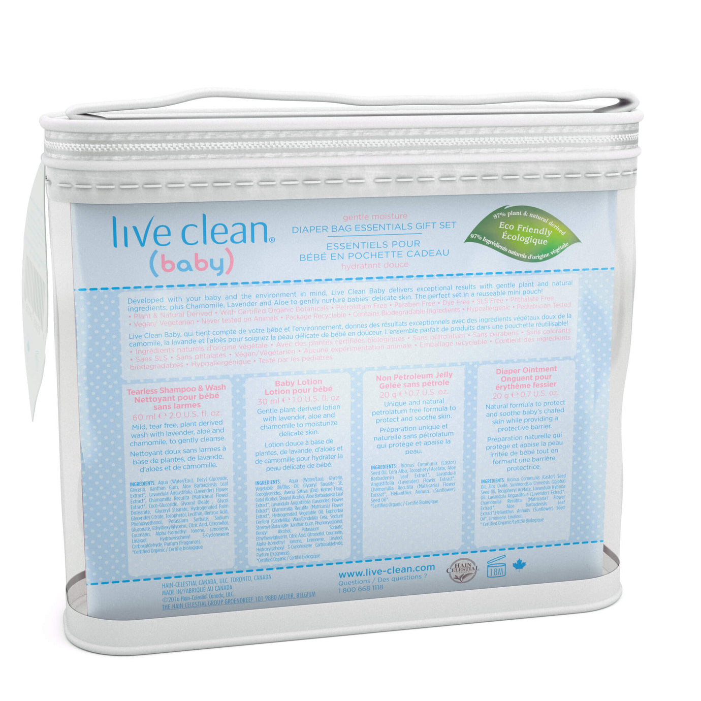 Live Clean Baby Gentle Moisture Diaper Bag Essentials Gift Set