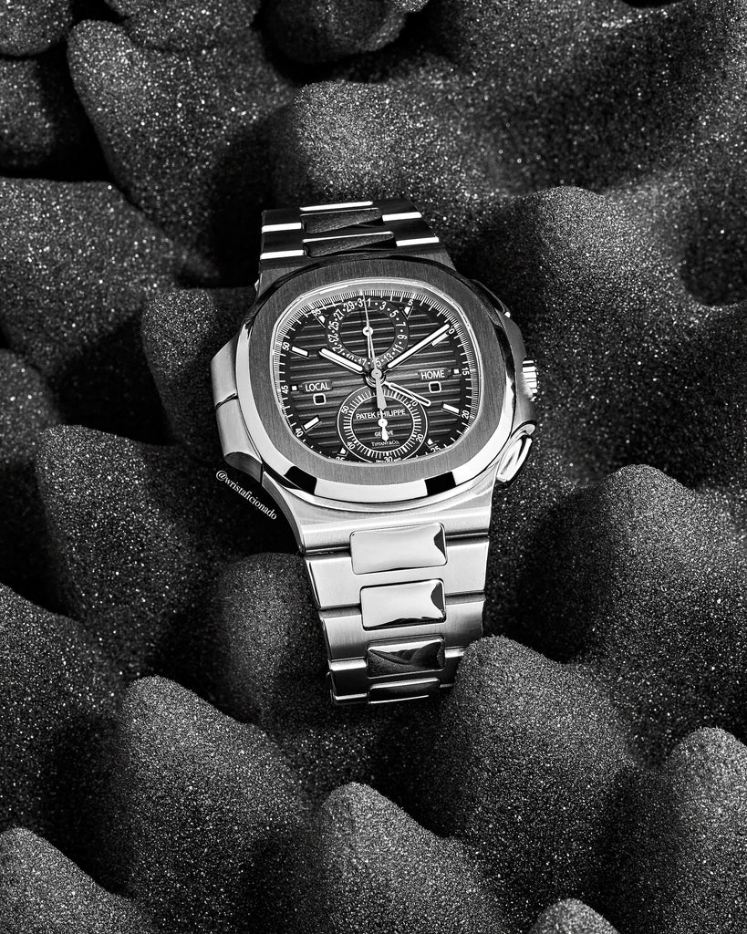 Patek Philippe Nautilus 5990 Tiffany Dial on a black foam background