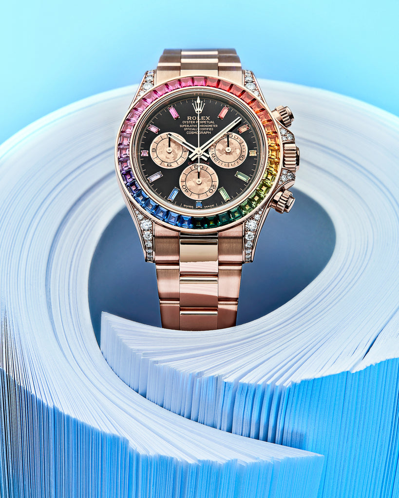 Rolex Rainbow Daytona 116595RBOW Lifestyle Photo