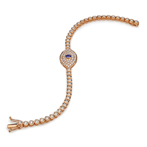 Jewels Aficionado evil eye diamond tennis bracelet