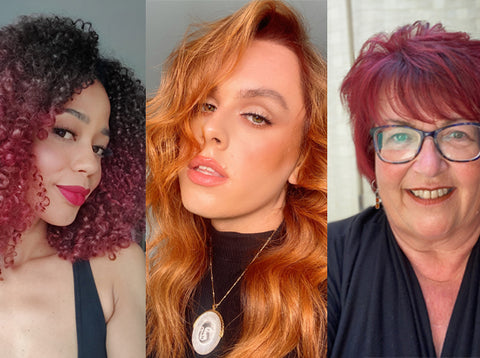 Four women with curly hair are posing for a photo - Josh Wood Hair Colour Expert