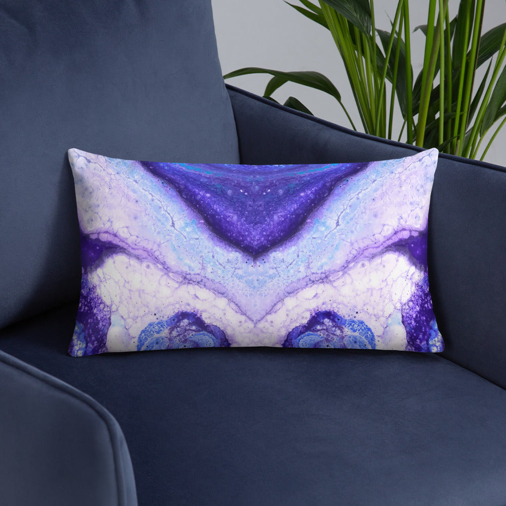 Purple Marble Print Throw Pillow