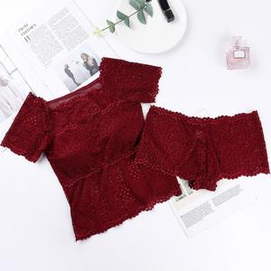 Women Non Wired Long Floral Lace Lingerie Set