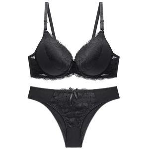 Women Push Up Underwire Lace Bra and Panties Set