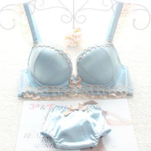 Women's Silk Push up Bra and Panty 2 Piece Lingerie