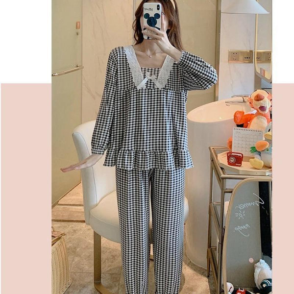 Women's Check Printed Design Pajama Set
