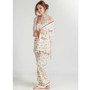 3 Piece Set Women's Long Sleeve Nightwear Pajama set