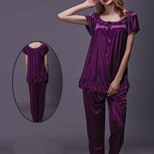Women's Silk Short Sleeves Pajamas Set Nightdress & Loungewear