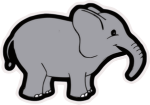 dessin éléphant gris