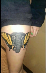 tatoo elephant cuisse