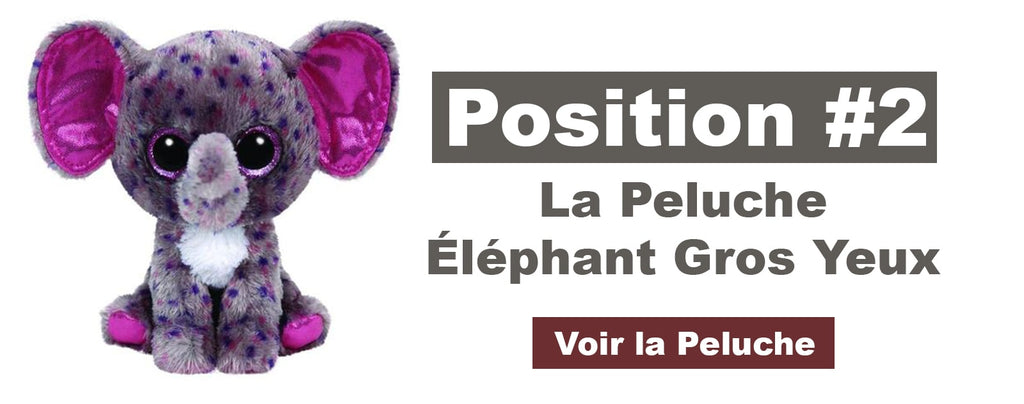 peluche éléphant gros yeux