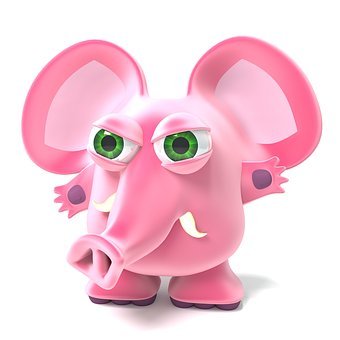 dessin souris éléphant rose