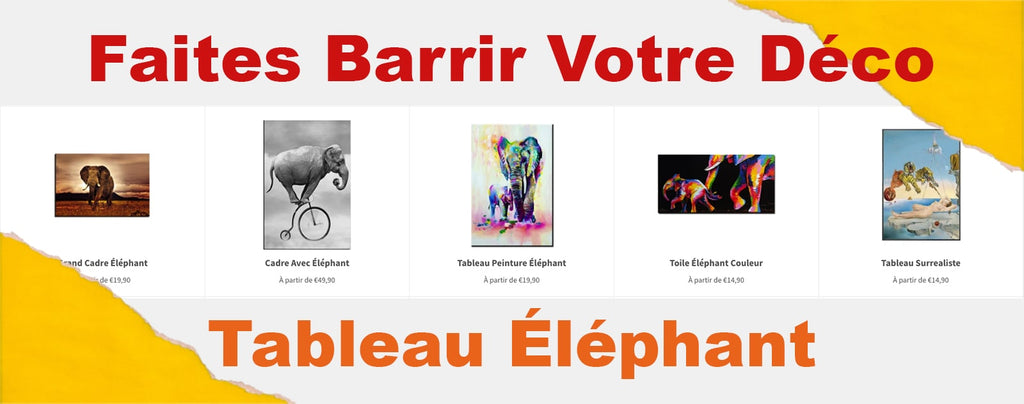 collection de tableaux éléphants