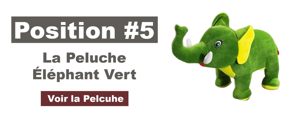 peluche éléphant vert