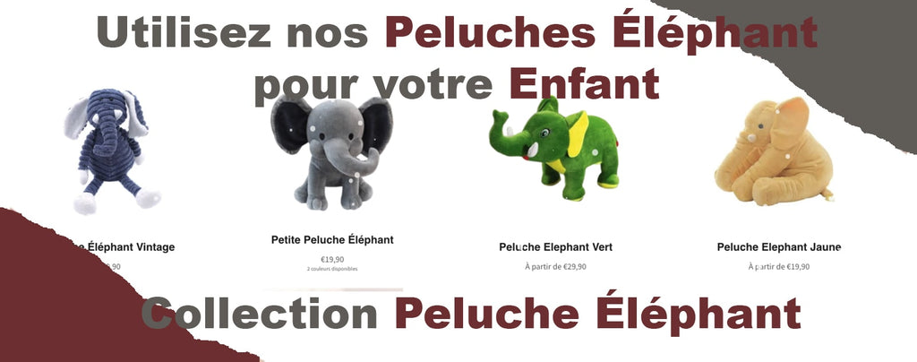 collection de peluche éléphant