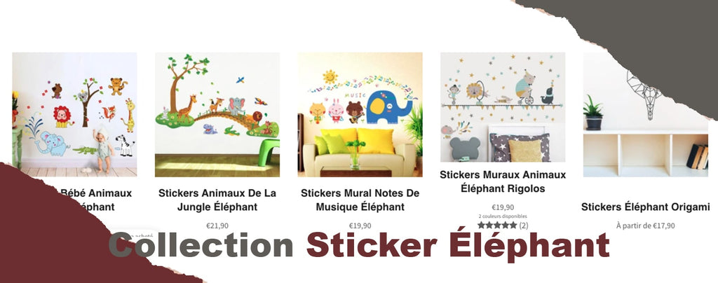 collection de sticker éléphant