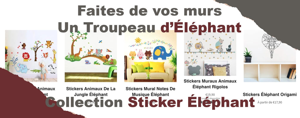 collection de sticker éléphant