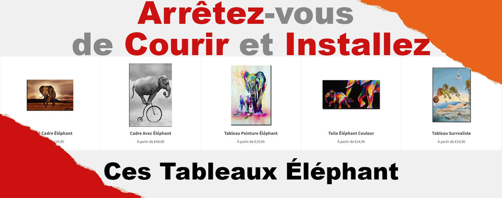 collection de tableaux éléphant