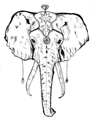 tatouage éléphant blanc