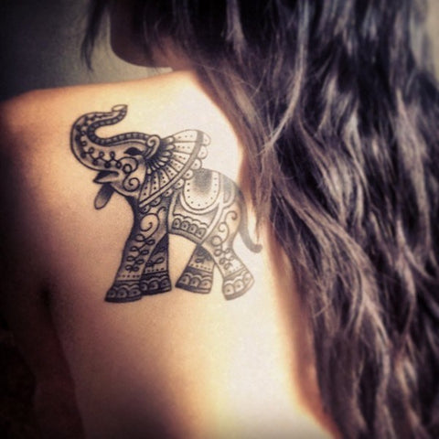 tatouage tribal elephant
