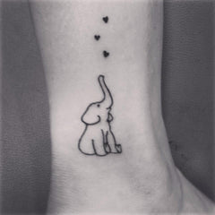 tatouage elephant avec coeur