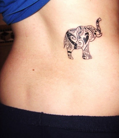tatouage elephant tribal dos