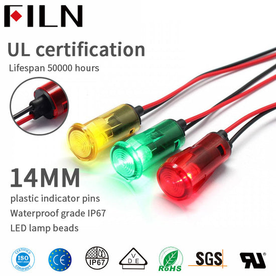 Indicatori LED FILN da 110 Volt Indicatori LED 14MM 12V 220V 110 Volt