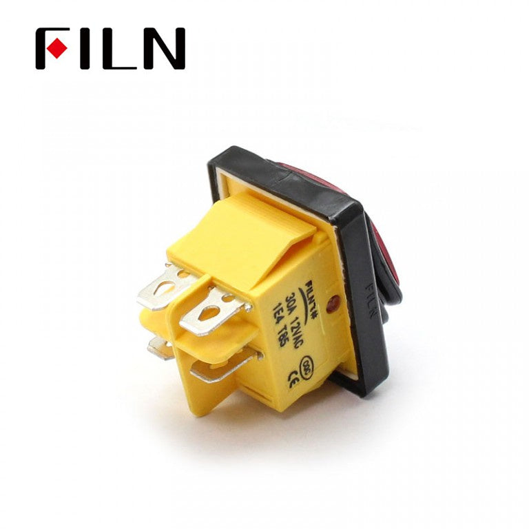 380V Red 15A 4PIN IP67 Amazon Hot Sell Push Rocker Switch Best Price
