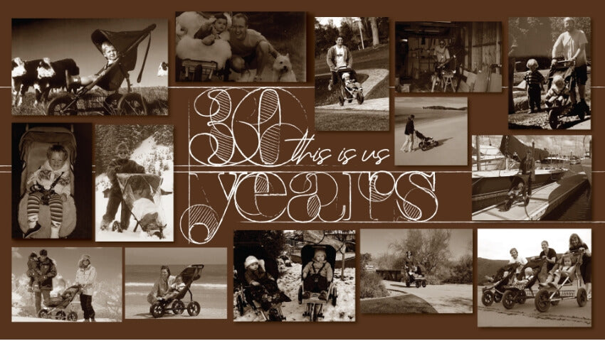 photo montage - 30 years celebrating Mountain Buggy development and design