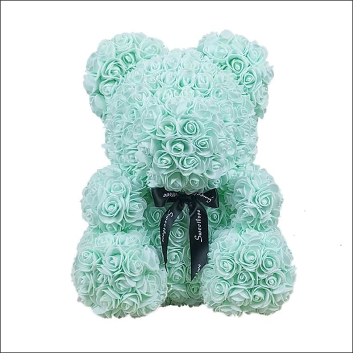 green rose teddy bear