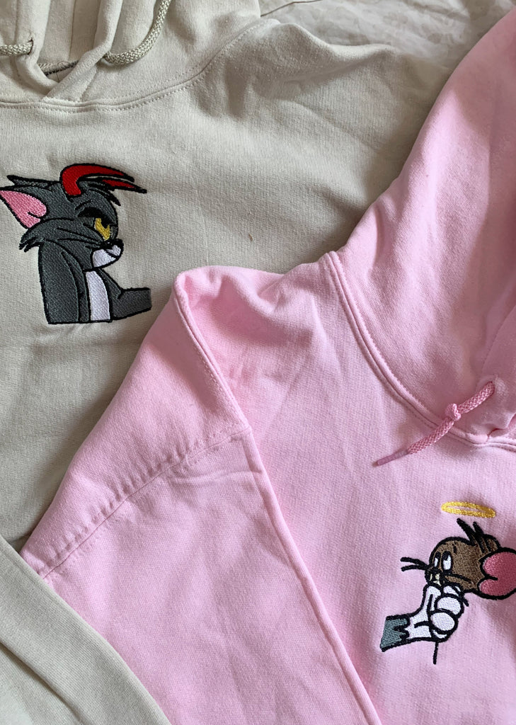 Tom and Jerry Matching Hoodie Embroidered Set – BOXEDTRENDS