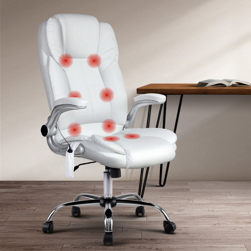 white silver office chair