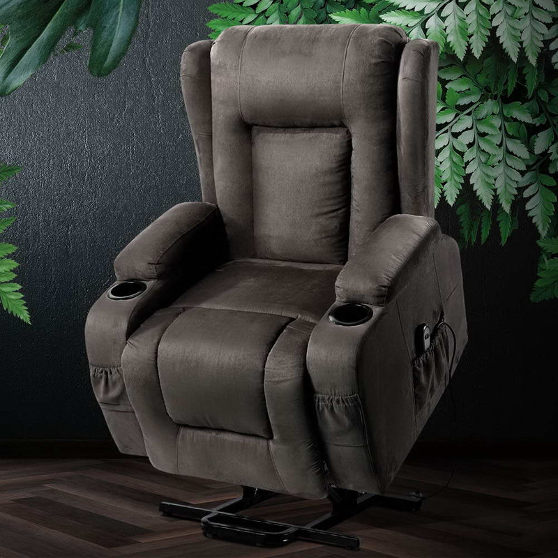 leather and cloth recliner