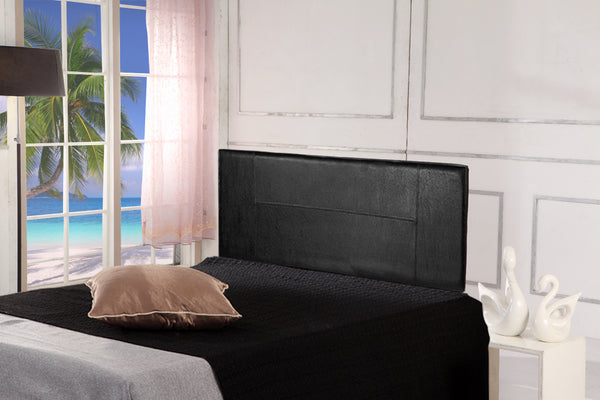 queen bed with leather headboard