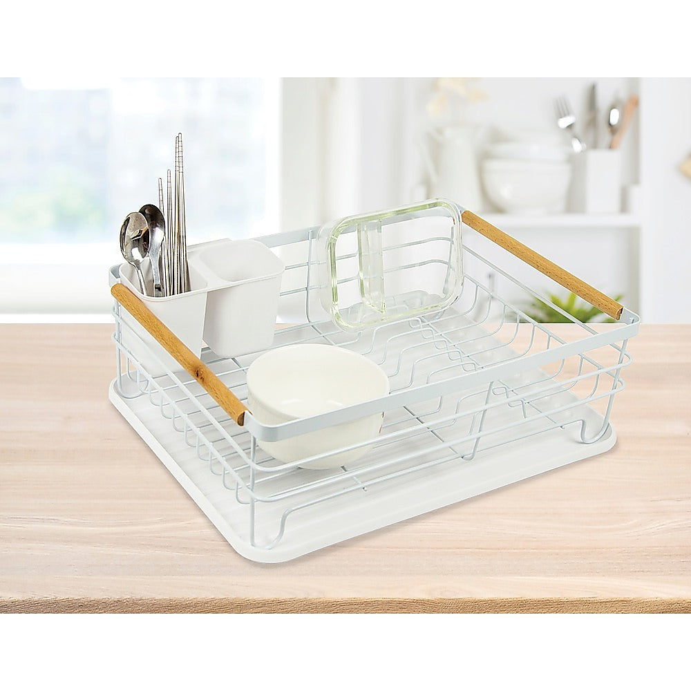 Dish Drying Rack Drainer Cup Plate Holder Cutlery Tray Kitchen Organis