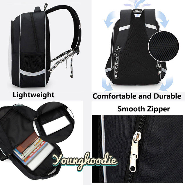 Casual School Backpack Bookbag Set with Lunch Bag Pencil Case