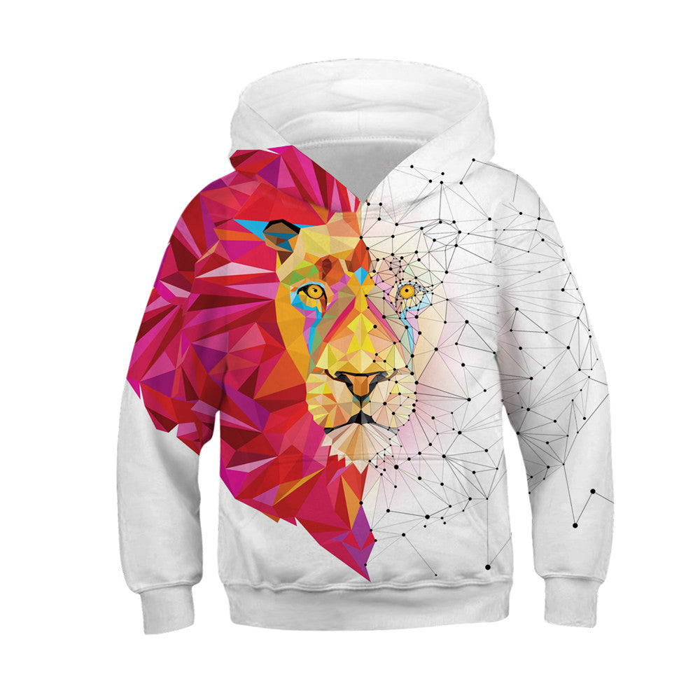 Kids Fashion Novelty Sweatshirts Lion 3D Printed Animal Hoodies ...