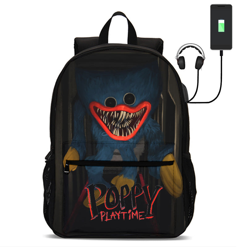 Poppy Playtime Huggy School Backpack Kids Bookbag Laptop Bag 18 in ...