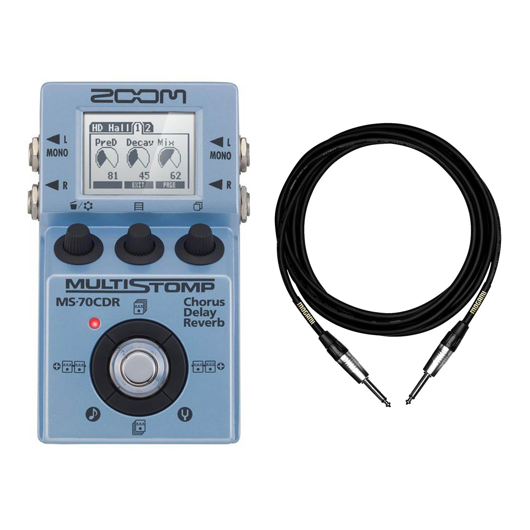 Zoom MS70CDR MultiStomp Effects Pedal w/ 2 Instrument Cables